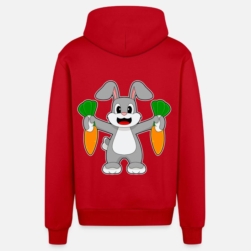 Carottes lapin - Veste à capuche bio décontractée fabriquée en UE - rouge