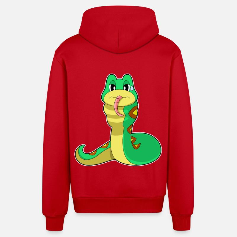 Nourriture pour serpents - Veste à capuche bio décontractée fabriquée en UE - rouge