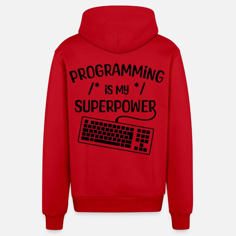 Computer Freak Statement Développeur Programmeur - Veste à capuche bio décontractée fabriquée en UE - rouge