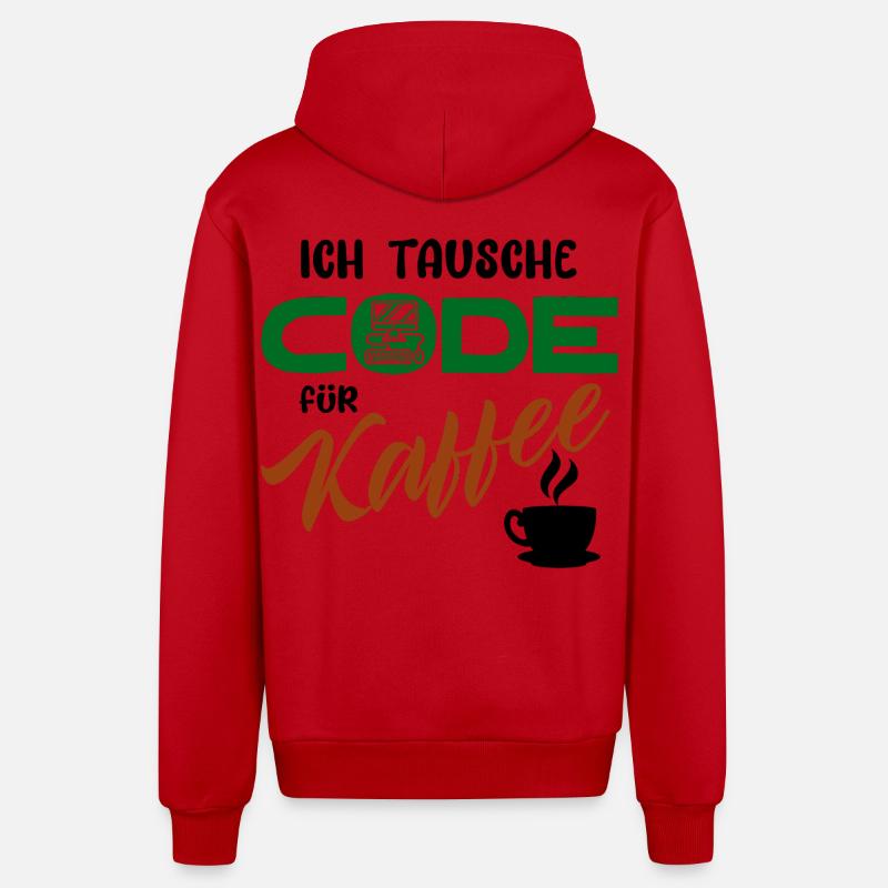 Code de développeur de logiciels programmeurs - Veste à capuche bio décontractée fabriquée en UE - rouge