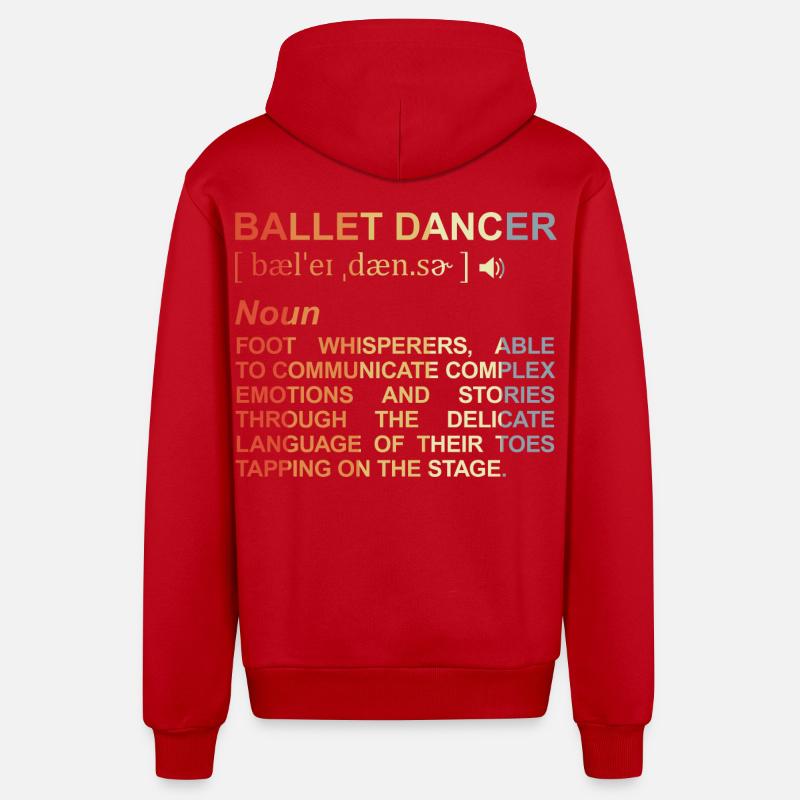 Danseuse de ballet Explication des termes - Veste à capuche bio décontractée fabriquée en UE - rouge