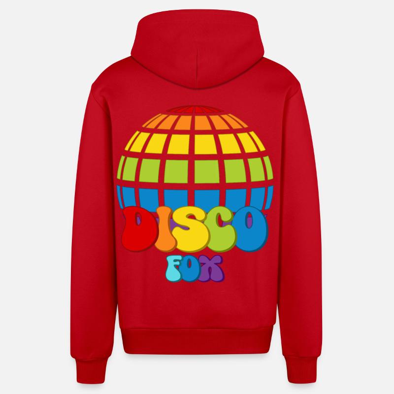 Disco Fox Discokugel Groovy Discothek Discofox - Organic Relaxed Kapuzenjacke Made in EU - Rot
