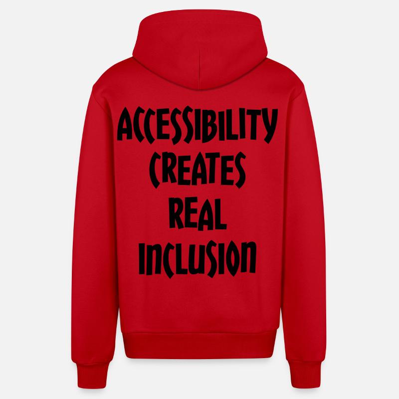 L’accessibilité crée une véritable inclusion # - Veste à capuche bio décontractée fabriquée en UE - rouge