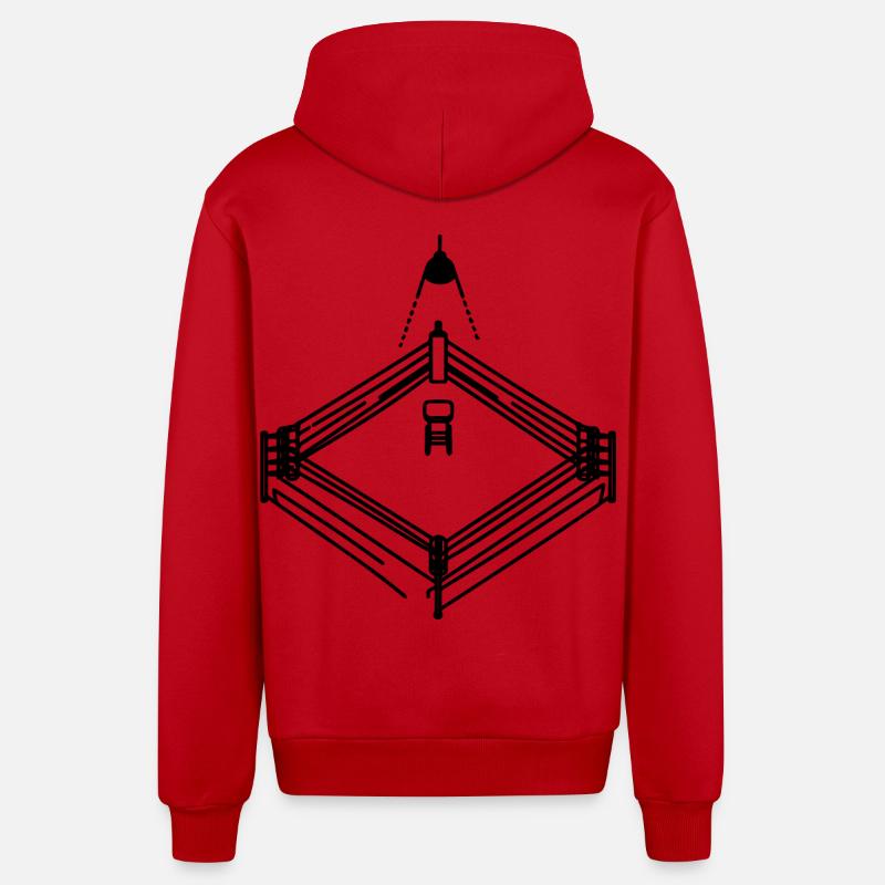 Graphique de ring de boxe - Veste à capuche bio décontractée fabriquée en UE - rouge
