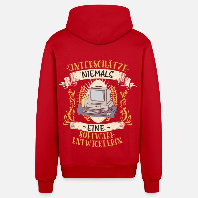 Softwareentwicklerin Geschenk Code Lustig - Organic Relaxed Kapuzenjacke Made in EU - Rot