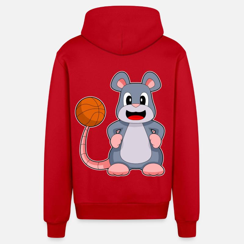 Souris Basketteur Basketteur - Veste à capuche bio décontractée fabriquée en UE - rouge