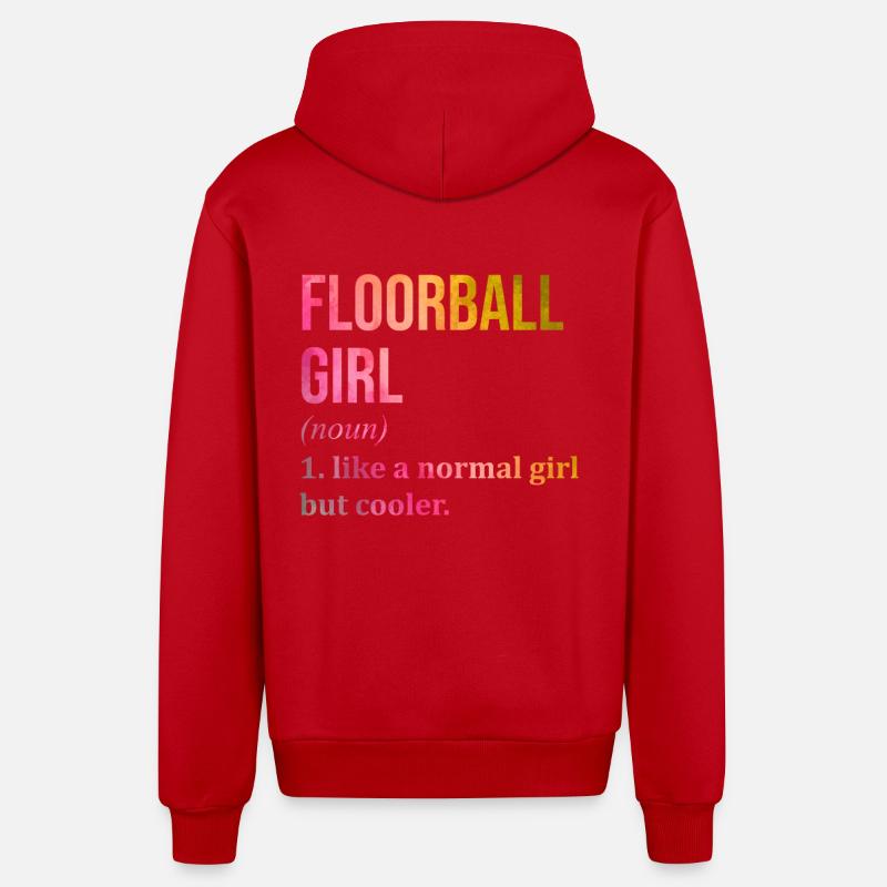 Floorball - Veste à capuche bio décontractée fabriquée en UE - rouge
