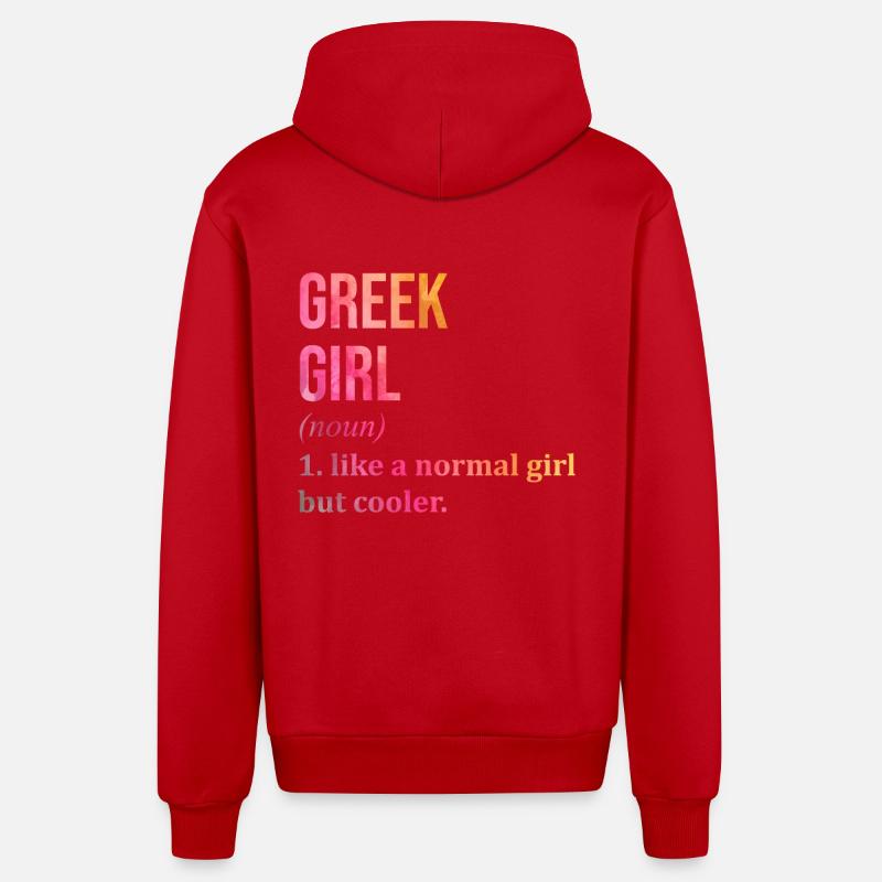 Grèce - Veste à capuche bio décontractée fabriquée en UE - rouge