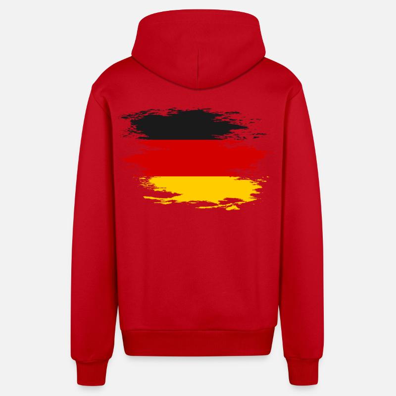 Drapeau de l’Allemagne utilisé Design - Veste à capuche bio décontractée fabriquée en UE - rouge