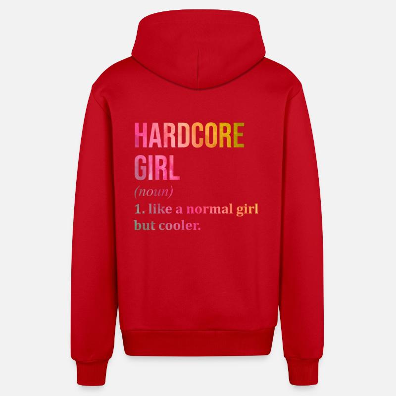 Hardcore - Organic Relaxed Hooded Jacket Made in EU - red