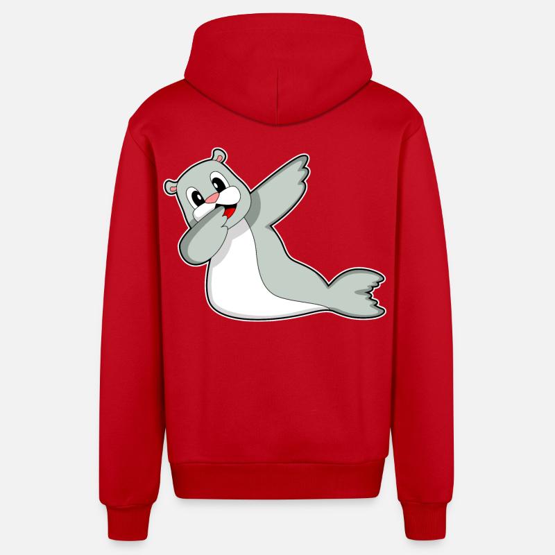 Danse hip-hop Seal - Veste à capuche bio décontractée fabriquée en UE - rouge