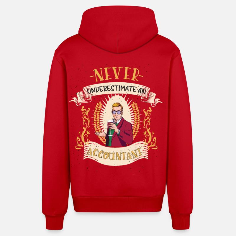 Cadeau drôle de comptabilité comptable - Veste à capuche bio décontractée fabriquée en UE - rouge