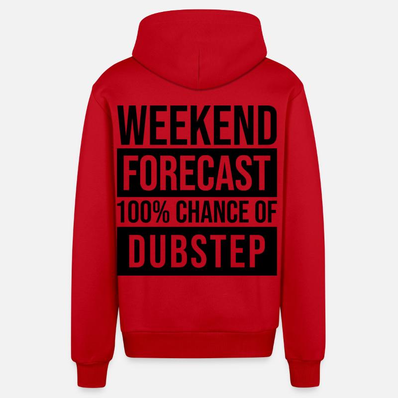 dubstep - Veste à capuche bio décontractée fabriquée en UE - rouge
