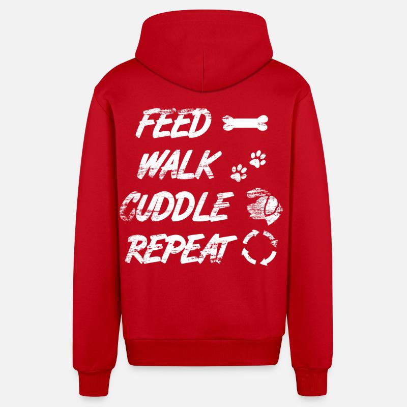 Feed Walk Cuddle Repeat - Veste à capuche bio décontractée fabriquée en UE - rouge