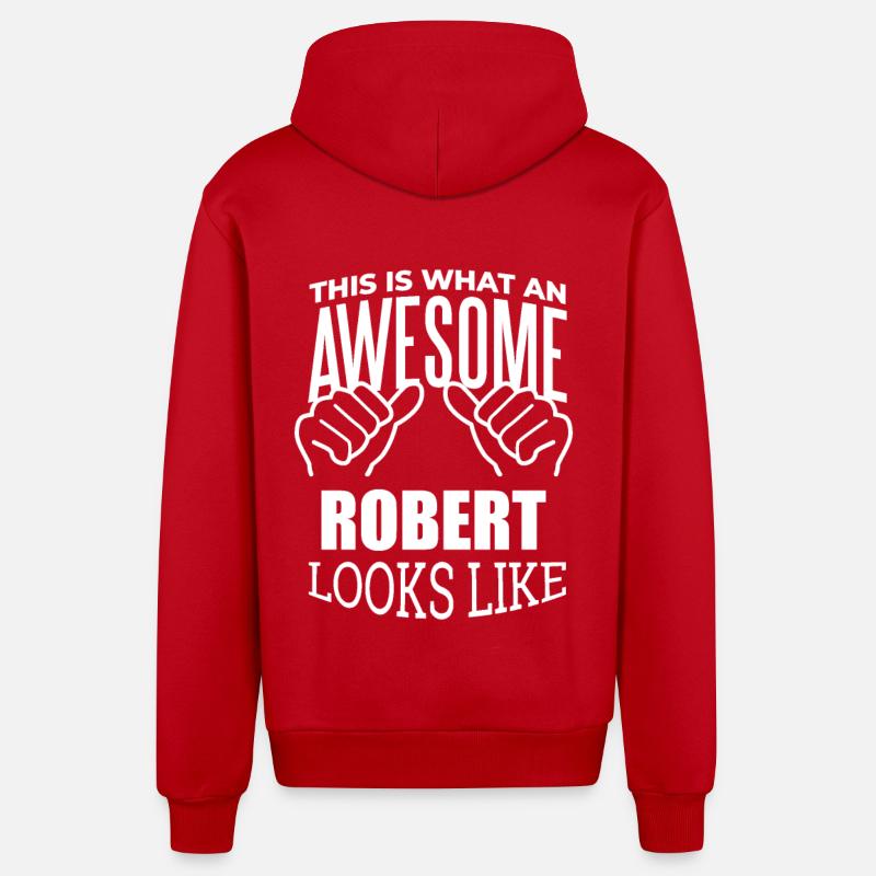 Robert - Veste à capuche bio décontractée fabriquée en UE - rouge