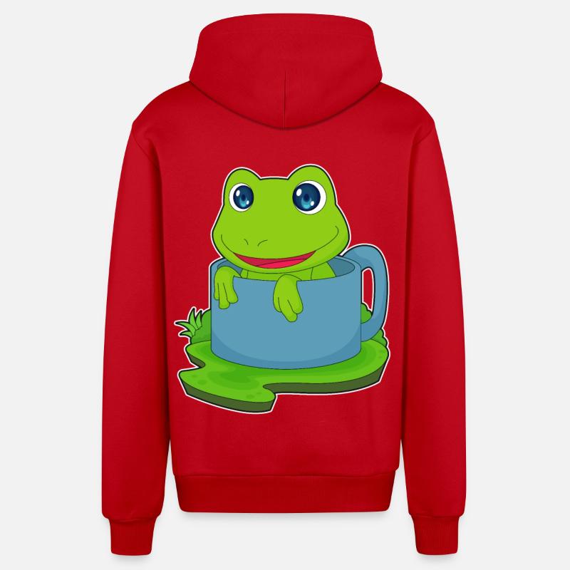 Mug grenouille - Veste à capuche bio décontractée fabriquée en UE - rouge