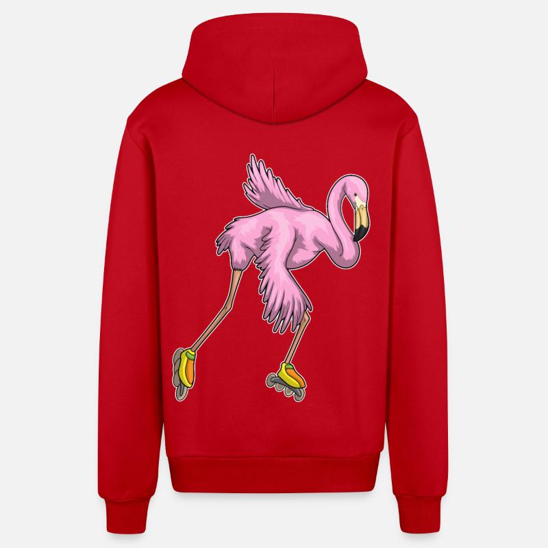 Flamingo Inline skating Rollschuhe - Organic Relaxed Kapuzenjacke Made in EU - Rot