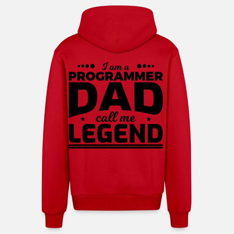 Programmierer Vater nenn mich Legende - Organic Relaxed Kapuzenjacke Made in EU - Rot