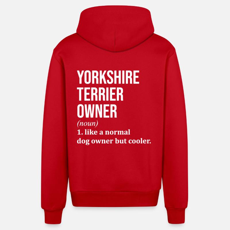 Yorkshire terrier - Veste à capuche bio décontractée fabriquée en UE - rouge