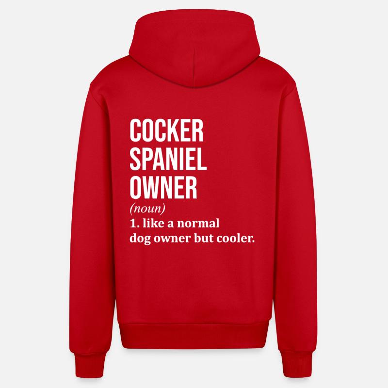 Cocker Spaniel - Veste à capuche bio décontractée fabriquée en UE - rouge