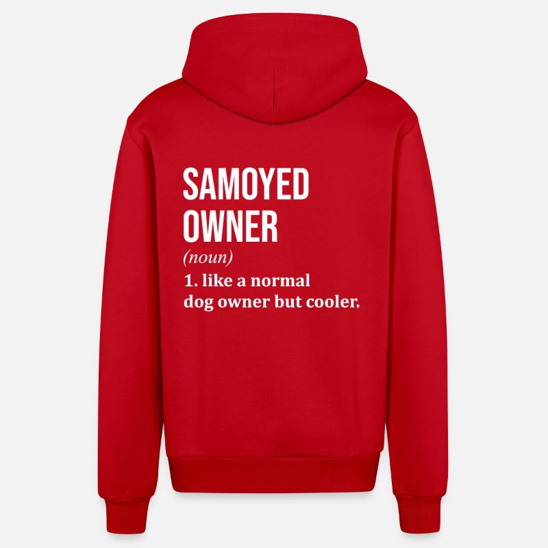 Samoyed - Veste à capuche bio décontractée fabriquée en UE - rouge