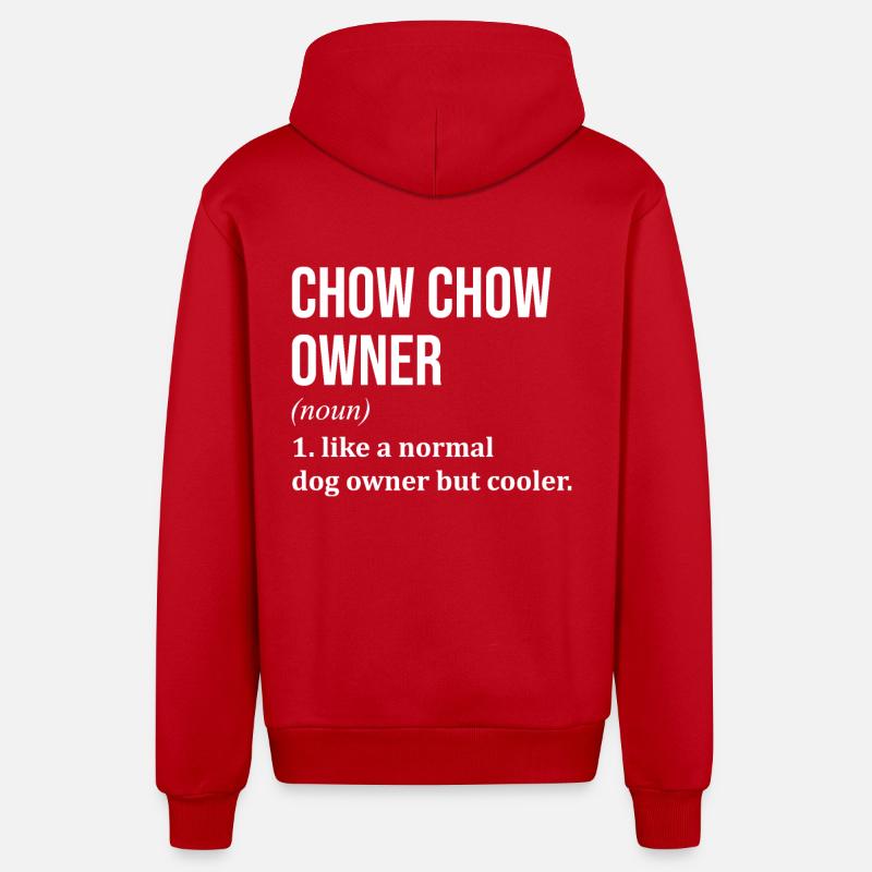 Chow Chow - Veste à capuche bio décontractée fabriquée en UE - rouge