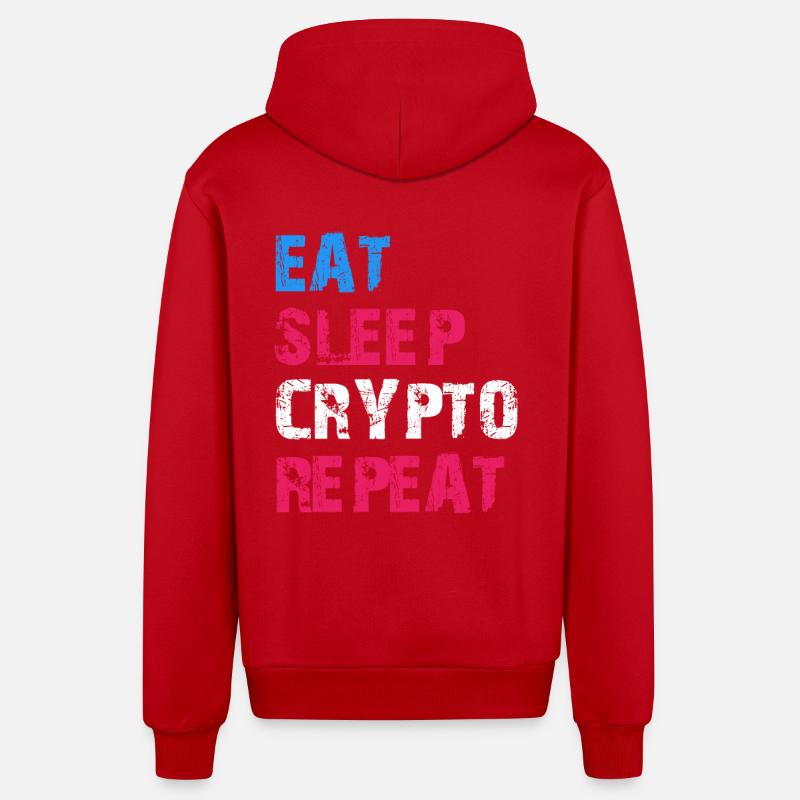 MANGER DORMIR CRYPTO RÉPÉTER - Veste à capuche bio décontractée fabriquée en UE - rouge