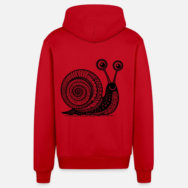 Snail's Pace: Langsame und stetige Zen-Kunst - Organic Relaxed Kapuzenjacke Made in EU - Rot
