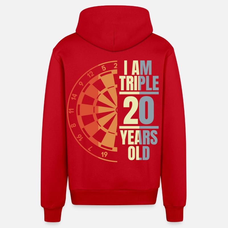 Fléchettes Papi - Veste à capuche bio décontractée fabriquée en UE - rouge