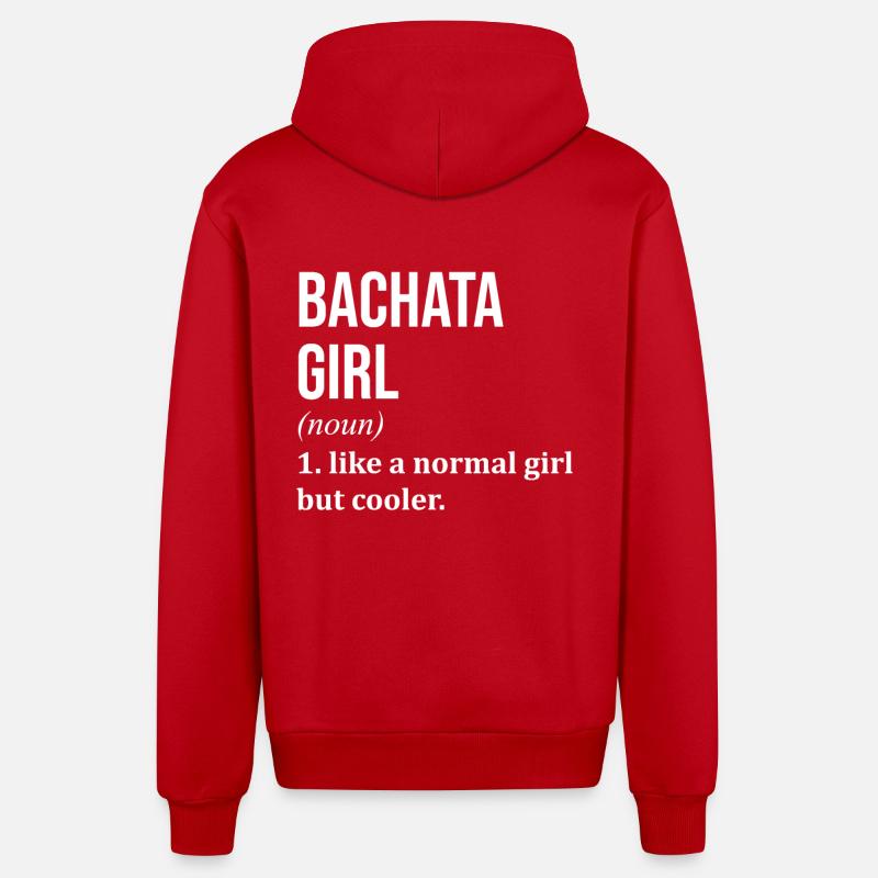 Bachata - Veste à capuche bio décontractée fabriquée en UE - rouge