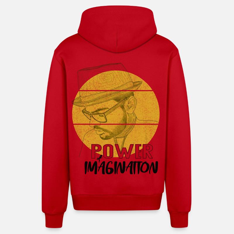 Power Imagination – Design de déclaration créative - Veste à capuche bio décontractée fabriquée en UE - rouge