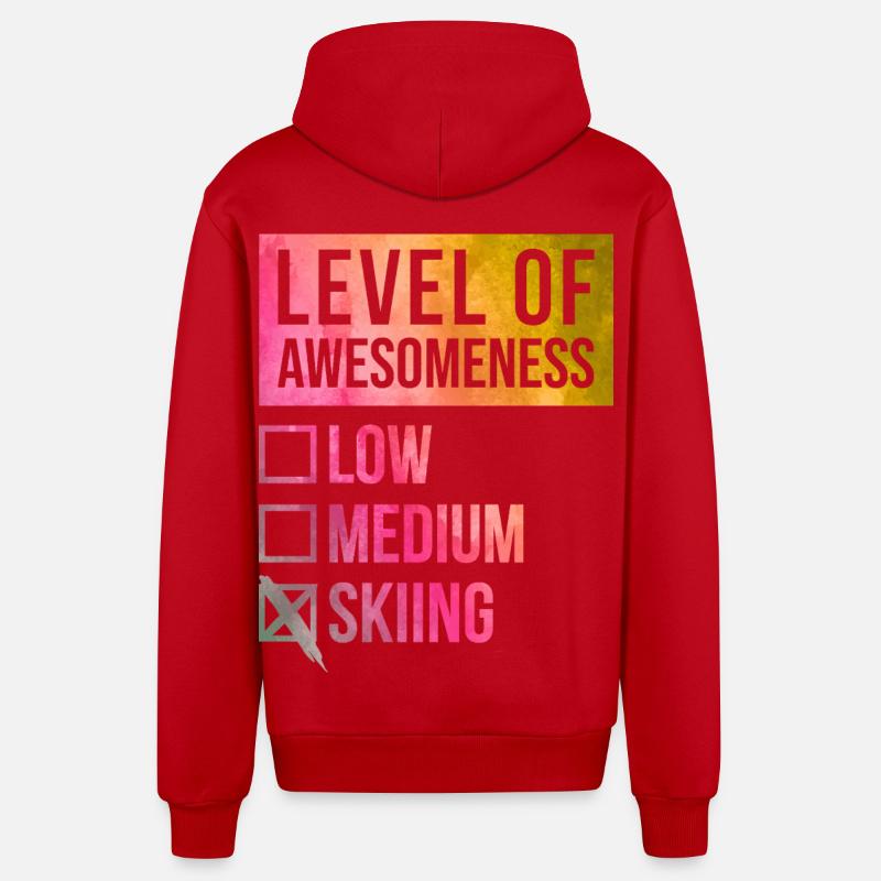 Ski - Organic Relaxed Hooded Jacket Made in EU - red