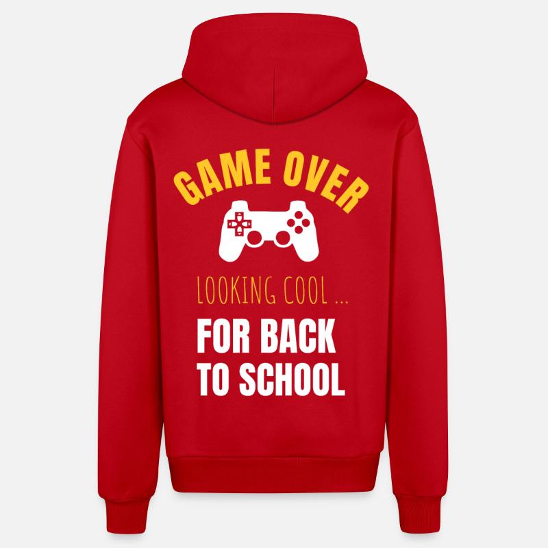 Début de l’école - Veste à capuche bio décontractée fabriquée en UE - rouge