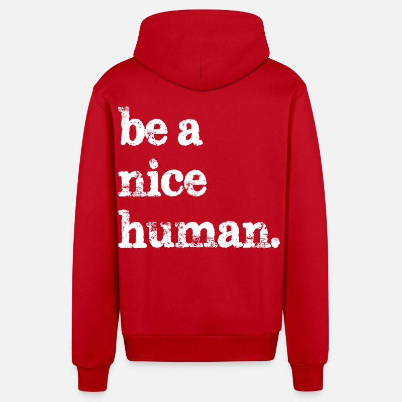 Sei ein netter Mensch lustig - Organic Relaxed Kapuzenjacke Made in EU - Rot