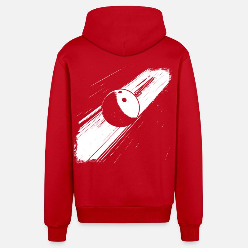 Boule de bowling - Veste à capuche bio décontractée fabriquée en UE - rouge