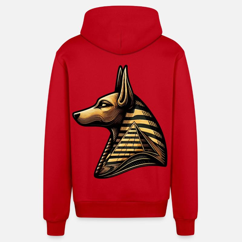 Anubis | Wächter der Gräber Ägypten - Organic Relaxed Kapuzenjacke Made in EU - Rot