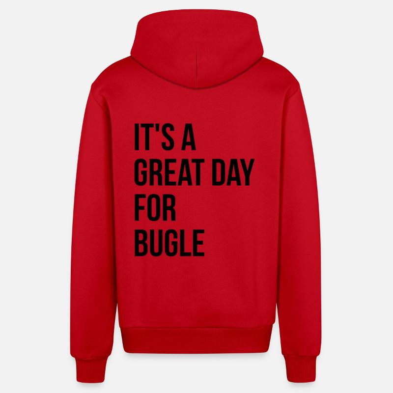 Bugle - Veste à capuche bio décontractée fabriquée en UE - rouge