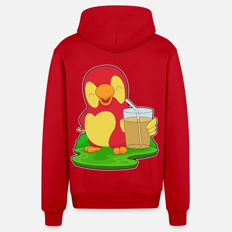 Jus de perroquet - Veste à capuche bio décontractée fabriquée en UE - rouge