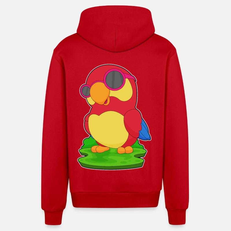 Lunettes de soleil Parrot - Veste à capuche bio décontractée fabriquée en UE - rouge