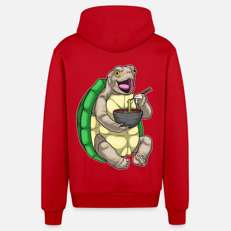 Turtle Bowl Ramen - Veste à capuche bio décontractée fabriquée en UE - rouge
