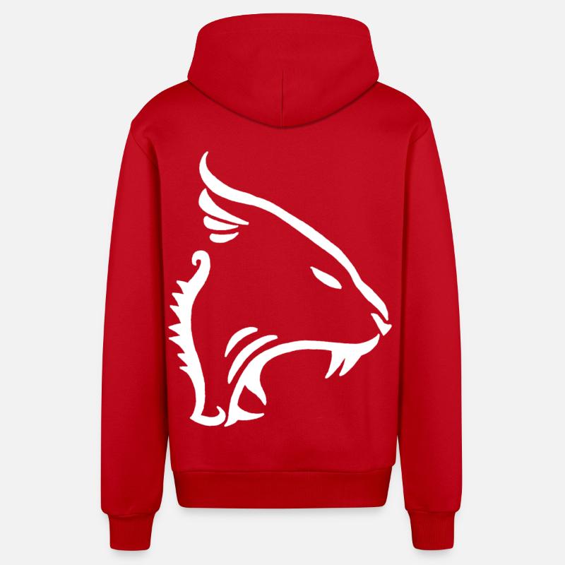 Animal tigre chat panthère (blanc) - Veste à capuche bio décontractée fabriquée en UE - rouge