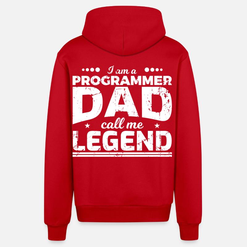 Coder Dad - Organic Relaxed Hooded Jacket Made in EU - red