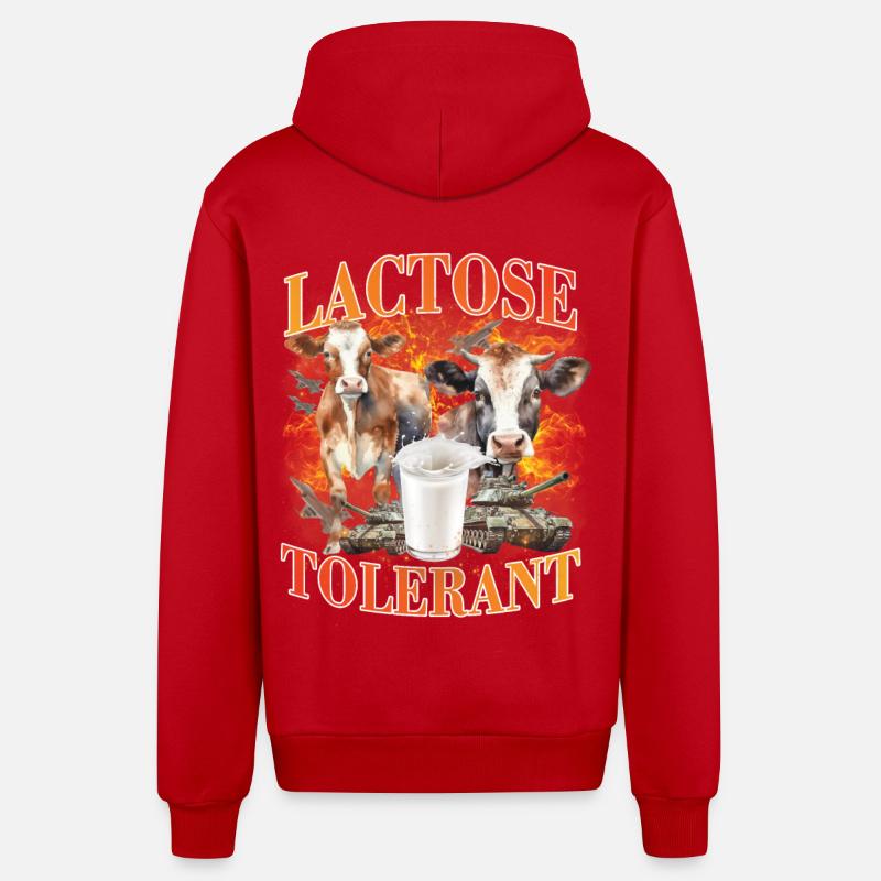 Mème tolérant au lactose - Veste à capuche bio décontractée fabriquée en UE - rouge