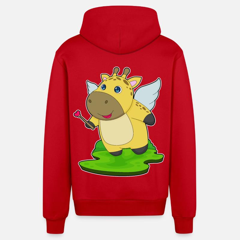 Baguette de fée girafe - Veste à capuche bio décontractée fabriquée en UE - rouge