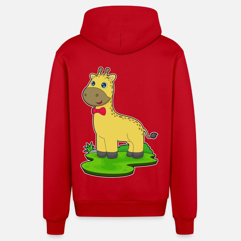 Arc de girafe - Veste à capuche bio décontractée fabriquée en UE - rouge