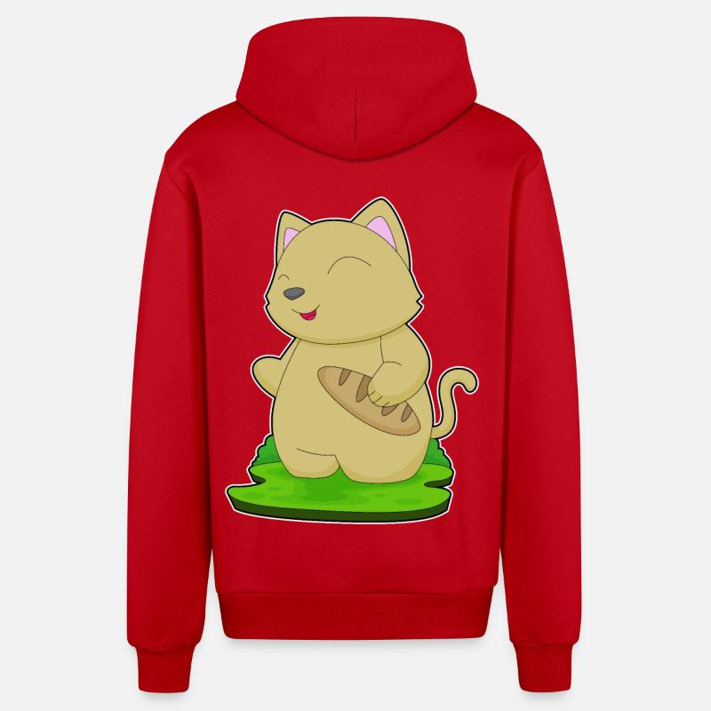 Pain pour chat - Veste à capuche bio décontractée fabriquée en UE - rouge