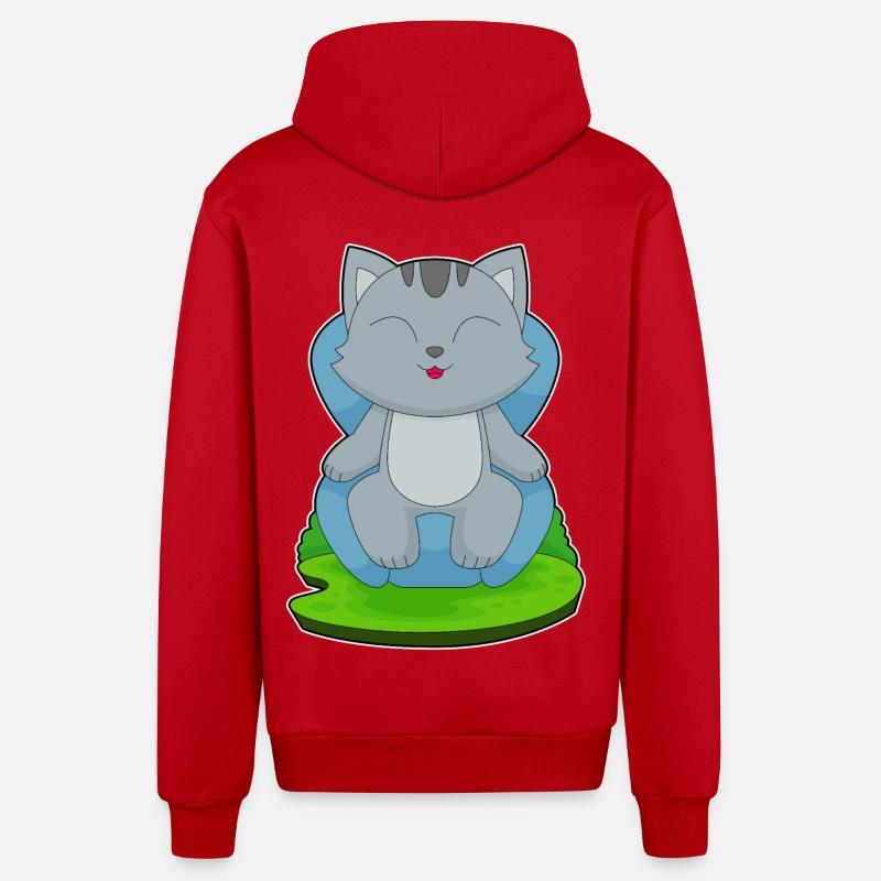 Fauteuil Chat - Veste à capuche bio décontractée fabriquée en UE - rouge
