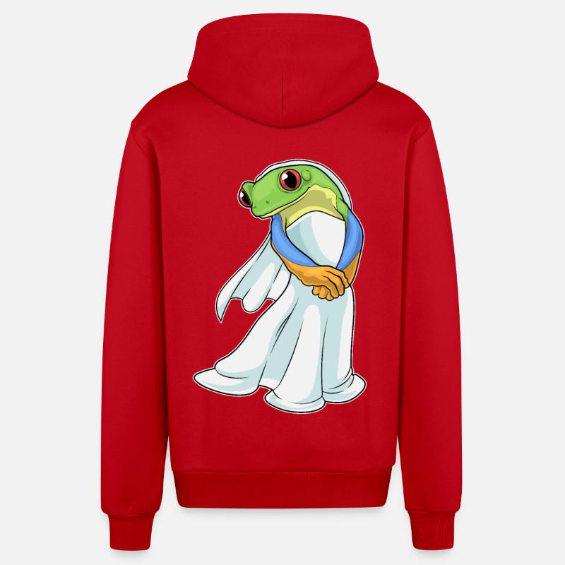 Grenouille Robe de mariée - Veste à capuche bio décontractée fabriquée en UE - rouge