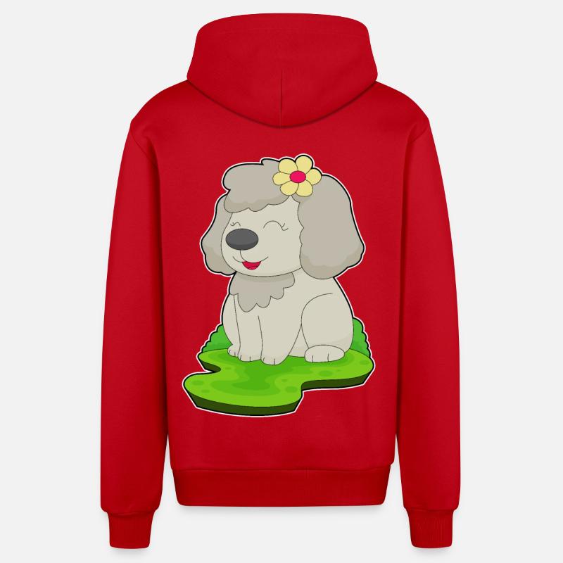 Fleur de chien - Veste à capuche bio décontractée fabriquée en UE - rouge