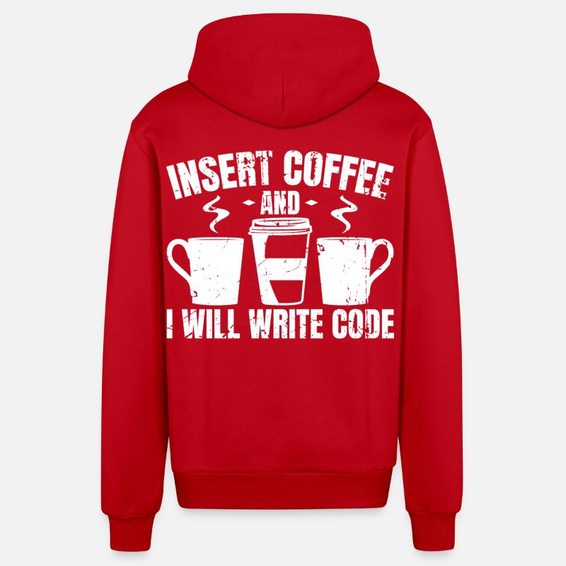 Programmeur Blagues drôles - Veste à capuche bio décontractée fabriquée en UE - rouge